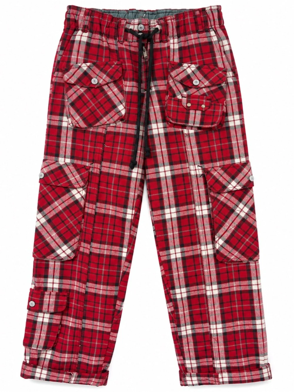 Free People Tahiti Cargo Pants Red Plaid NWT Size M MSRP $168